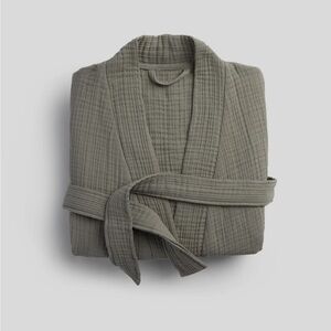 Parachute Quilted Shawl Collar Robe in Olive